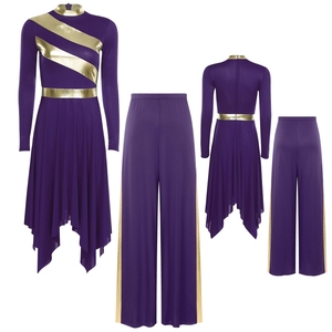 Womens Metallic Worship Praise Dancewear Dress Tunic And <b>Pants</b> Sets Liturgical Lyrical <b>Dance</b> Modern Contemporary <b>Dance</b> Costumes - Product Image 5