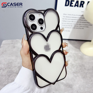 Custodia per telefono in TPU a forma di cuore elettrolitico placcato a forma di cuore <span class=keywords><strong>con</strong></span> dissipazione del calore a vuoto per <span class=keywords><strong>iphone</strong></span> 16 15 14 - Product Image 3