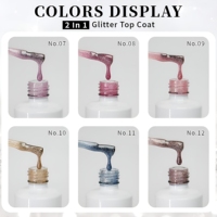 TRIONE Hema Free No Wipe Top Coat Glitter Crystal Diamond Top Gel Longue Durée Haute Brillance UV Vernis À Ongles Marque Privée