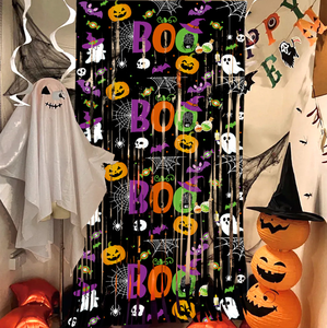 Tela de Fondo Decorativa para Fiesta Temática de Halloween 2025 con Diseño de Calabazas, Fantasmas y Murciélagos - Product Image 3