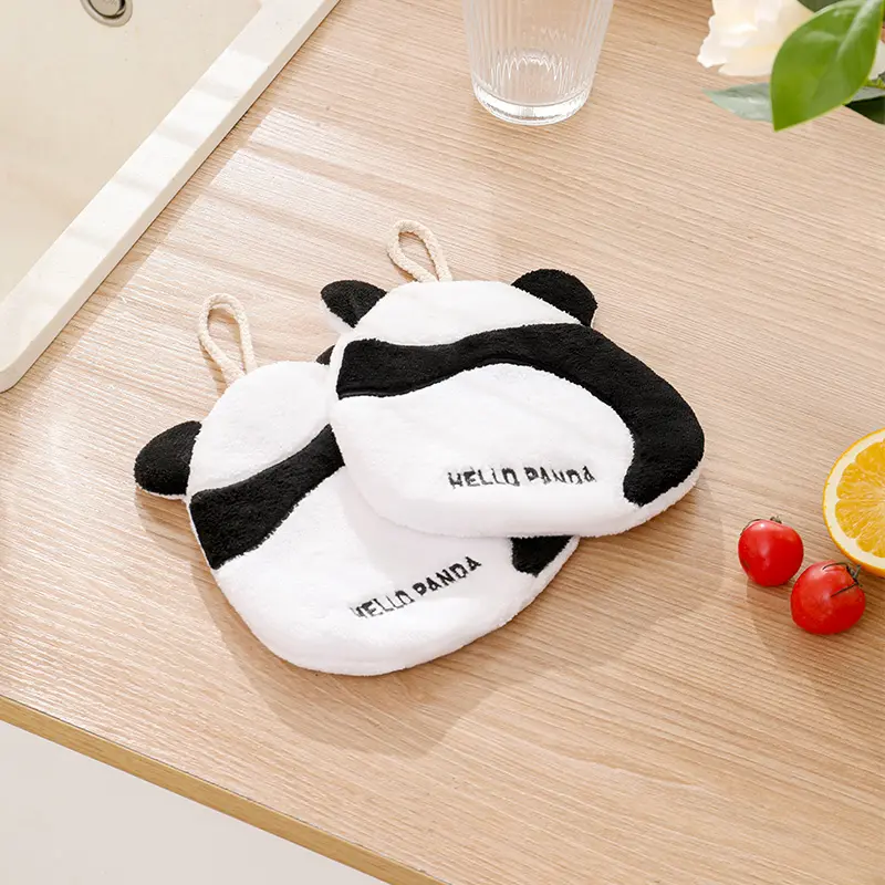 Product cartoon towel plush hand towel thickened dish towel hanging absorbent non hair dish cloth for kitchen