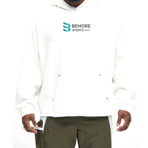 Pull à capuche d'hiver pour hommes en polyester/coton 330 g/m² en molleton, design vierge, impression numérique, séchage rapide, logo frontal, coupe classique, vente en gros - Product Image 4
