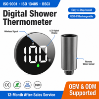 Termómetro de Ducha Impermeable con Alertas de Temperatura en Tiempo Real y Código de Color para Monitoreo del Baño; Compatible con Venta al por Mayor OEM