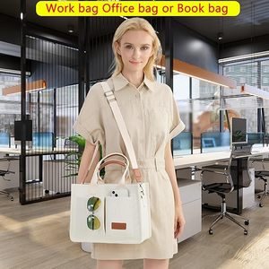 Sacs fourre-tout en toile pour femmes, sac fourre-tout en toile avec compartiments, grand sac fourre-tout en toile, sac à bandoulière pour femmes - Product Image 4