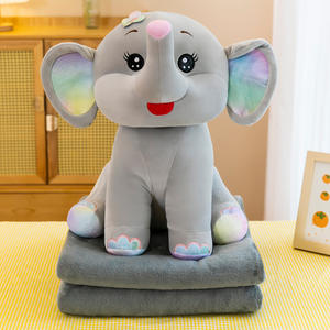 最新の象のぬいぐるみ（毛布付き）（2-in-1）、素晴らしい子供向けギフト。 - Product Image 4