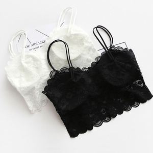 K470 Top Corto Sexy para Mujer, con Relleno en el Pecho, para Hacer Ejercicio, con Encaje, Estilo Bralette - Product Image 1