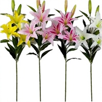 Fleurs artificielles en soie d'orchidée à 3 têtes, imperméables, pour décoration florale de mariage, art floral, Saint-Valentin