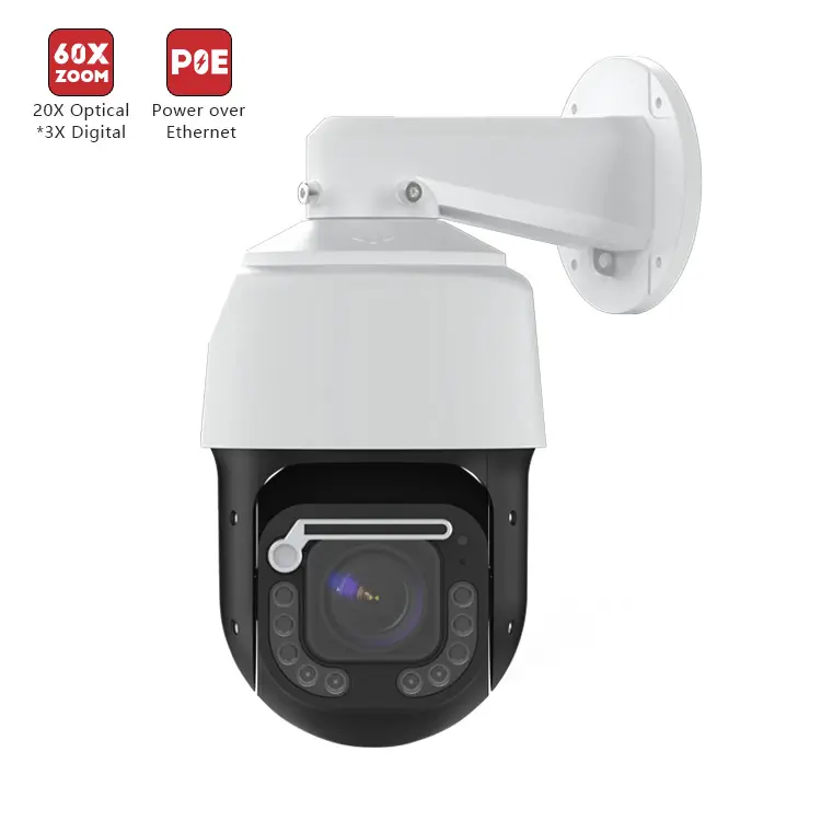 8MP 60X Zoom reale ad alta velocità Dome PTZ POE IP Camera AI doppia luce Audio di sicurezza CCTV 4k telecamera esterna con Auto tergicristallo