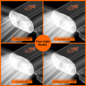 Phare de <span class=keywords><strong>vélo</strong></span> étanche à haute luminosité WEST BIKING, <span class=keywords><strong>lampe</strong></span> <span class=keywords><strong>LED</strong></span> rechargeable ultralégère pour <span class=keywords><strong>vélo</strong></span> - Product Image 4