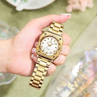 Montre de luxe pour femme Poedagar 788, étanche, lumineuse, bracelet en acier inoxydable doré, montre à quartz pour femme