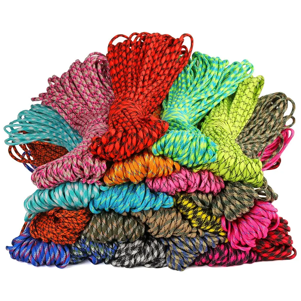 Rope Outdoor Outdoor Polyester Braid Rope Umbrella Rope 7 Strands Para Cord 550 4mm Camping Tent POLYESTER ROPE