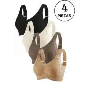Soutien-gorge Grande Taille Femme, Bonnet Complet Moulé, Sans Coutures, Anti-Affaissement, Couleur Chair, Café, Noir, Blanc, Polyester - Product Image 3