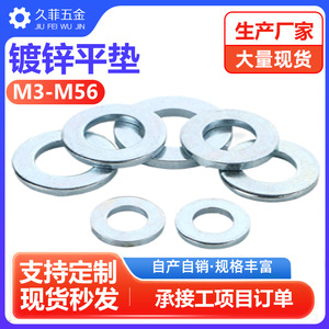 แหวนรองเหล็กแบน Jiufei ผลิตจากเหล็กกล้าคาร์บอน ชุบสังกะสี เกรด 4 มาตรฐาน GB97 เบอร์ 4 5 6 - Product Image 5