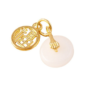 Weny, 10 piezas por paquete: Collar con colgante <span class=keywords><strong>de</strong></span> <span class=keywords><strong>jade</strong></span> con el caracter Fu, estilo étnico y nacional retro chino. - Product Image 5