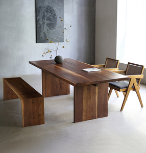 Mesa de Comedor Extensible Cuadrada Grande de Estilo Nórdico Moderno, de Madera de Nogal Negro Norteamericano Sólido, Minimalista Italiana, <span class=keywords><strong>para</strong></span> 8 Personas - Product Image 1