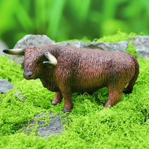 Figurines d'animaux sauvages de simulation transfrontalière, <span class=keywords><strong>série</strong></span> Vache, jouet en PVC, vache laitière jaune, jersey de combat tibétain - Product Image 2