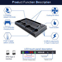 Usine personnalisée Ultra-mince PS5 support vertical ventilateur de refroidissement P5 contrôleur chargeur Dock Station de charge pour Playstation 5