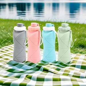 Bouteilles d'eau pliables en silicone OEM/ODM pour festivals, activités de plein air, enfants, sans BPA - Product Image 5