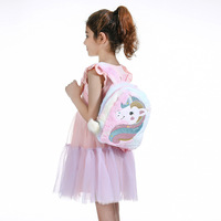 Sac d'école licorne arc-en-ciel sac de rangement pour tout-petits sac à dos en peluche pour animaux sac de maternelle pour filles enfants bébé cadeau