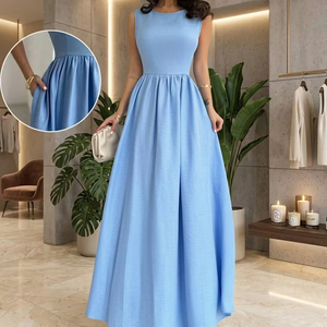 Nuevo Vestido de <span class=keywords><strong>Playa</strong></span> para Mujer 2026 - Elegante Vestido de Verano con Corte en A, Sofisticado Vestido de Vacaciones con Cintura Ajustada para Venta al Por Mayor - Product Image 1