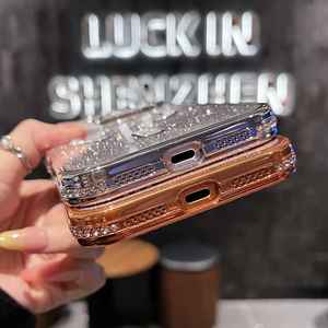 Funda Magnética <span class=keywords><strong>de</strong></span> Lujo con Degradado <span class=keywords><strong>de</strong></span> Diamantes para iPhone 17 Pro Max 17 Air, Cubierta Suave con Revestimiento para iPhone 16 15 14 13 12 Pro Max 16 Plus - Product Image 4