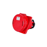 Prise industrielle angulaire 380V 5 broches 63A à montage sur panneau IP67, prise industrielle inclinée 3P+N+PE ZNG-435