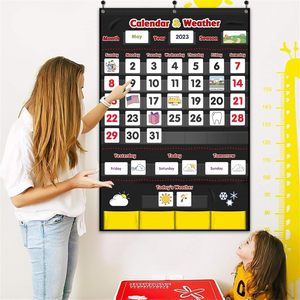 Calendario y tabla meteorológica de bolsillo con vista mensual, 149 piezas, tablero de gestión del tiempo para el aula - Product Image 2