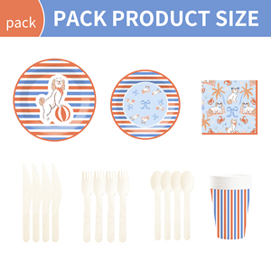 DAMAI New Customized Cute Animal Theme Party Decoration <b>Disposable</b> Party Paper Plate Cup Napkin Tableware Set with Dog Pattern - Product Image 6