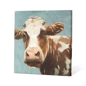 Pósteres de lona de vaca lechera para decoración del hogar, pinturas artísticas divertidas para pared