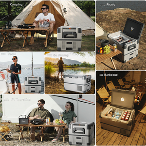 Refrigerador de compresor portátil de 40l, Mini refrigerador congelador de 12 24 voltios para interruptor de emergencia de coche, mango plegable - Product Image 5