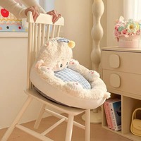 Pouf de sol en peluche mouton de dessin animé, coussin de siège tatami paresseux pour enfants, coussin d'assise doux et moelleux pour intérieur, chambre, rebord de fenêtre, usage domestique