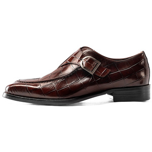 Chaussures habillées noires en cuir véritable pour hommes, style mocassin à boucle, bout pointu, motif uni, toutes saisons, pour le travail, livraison directe - Product Image 5