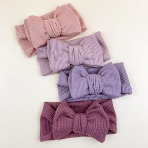 Diadema Extra Grande con Lazo para Bebés y Niños Pequeños, con Diadema de Punto Waffle, Protección de Fontanela, <span class=keywords><strong>Turbante</strong></span> con Lazo, Accesorios para el Cabello - Product Image 4