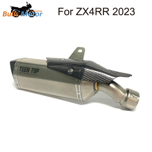 Silencieux d'échappement de <span class=keywords><strong>moto</strong></span> de 52mm en acier inoxydable 304 pour 2023 + ZX4RR silencieux modifié <span class=keywords><strong>manchon</strong></span> en acier inoxydable embout en Fiber de carbone - Product Image 5