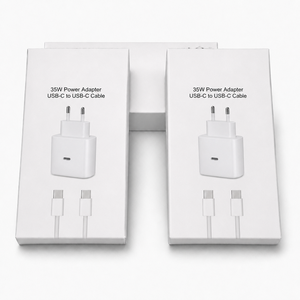 Adaptateur PD 20W 35W 40W Chargeur Rapide USB-C avec Câble Type C vers Type C, Manuel et Boîte pour iPhone 15 16 17, Disponible en versions UK et EU - Product Image 1