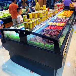 Présentoir horizontal double face pour congélateur de fruits et légumes Rideau d'air ouvert de type îlot central pour équipement réfrigéré - Product Image 1