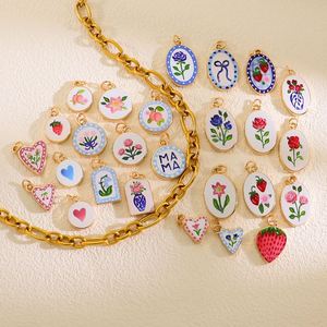 สร้อยคอจี้รูปดอกไม้ชุบทอง 18K สแตนเลส ไม่ลอกสี - Product Image 3