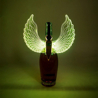 Ailes d'ange en acrylique LED pour bouchon de bouteille, lumière stroboscopique rechargeable, accessoire d'ambiance pour Halloween, bar, club, fête