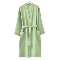 Peignoir plissé en mousseline 100 % coton personnalisé pour femme, respirant, pour maman