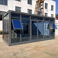 Maison mobile de luxe en acier à double couche en gros, style villa duplex, hôtel préfabriqué modulaire, maison, véranda, bureau