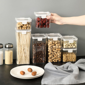 Boîte de rangement transparente en PET de qualité alimentaire, hermétique, pour céréales, thé sec, anti-humidité et anti-poussière, pour usage domestique, vente en gros - Product Image 2