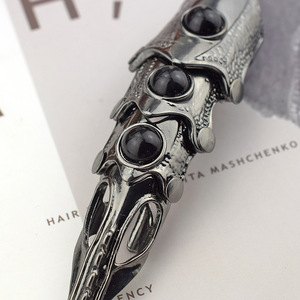 Punk gotico di Halloween <span class=keywords><strong>Rock</strong></span> Scroll giunto armatura nocca giunti in metallo pieghevole a dito pieno con artiglio di aquila - Product Image 3