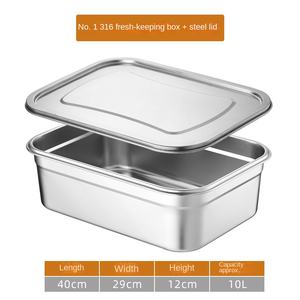 Fiambrera comercial de acero inoxidable 316 de gran capacidad con tapa sellada para almacenamiento de comidas y embalaje de conservación de alimentos - Product Image 6