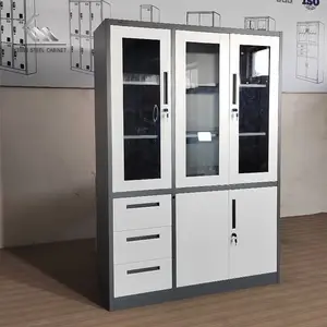 Hot sale office furniture metal file cabinet manufacturers metal 3 door cupboard steel storage filing cabinet