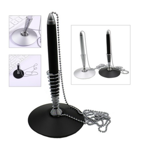Bolígrafo Profesional de Estilo Simple con Cadena Antipérdida, Regalo Empresarial para Seguridad en Mostradores de Bancos y Comercios - Product Image 1