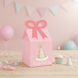 Bolsas de Regalo para Fiesta de Cumpleaños Xieli, Caja de Regalo de Cartón con Lazo Rosa para Niños, Dulces para Baby Shower - Product Image 2