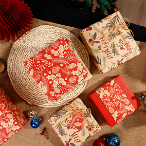 Nuevo diseño Navidad pájaro regalo rollo papel Kraft 43*300 cm - Product Image 2