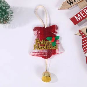 Low MOQ Wholesale Custom Fabric <b>Christmas</b> Bells Ornaments - Reindeer/Santa Holiday Decor for Events - Product Image 3