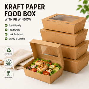 Caja de Papel Kraft para Llevar con Ventana, Diseño Personalizado, Biodegradable, para Panadería, Frutas, Ensaladas, <span class=keywords><strong>Sushi</strong></span> - Product Image 6