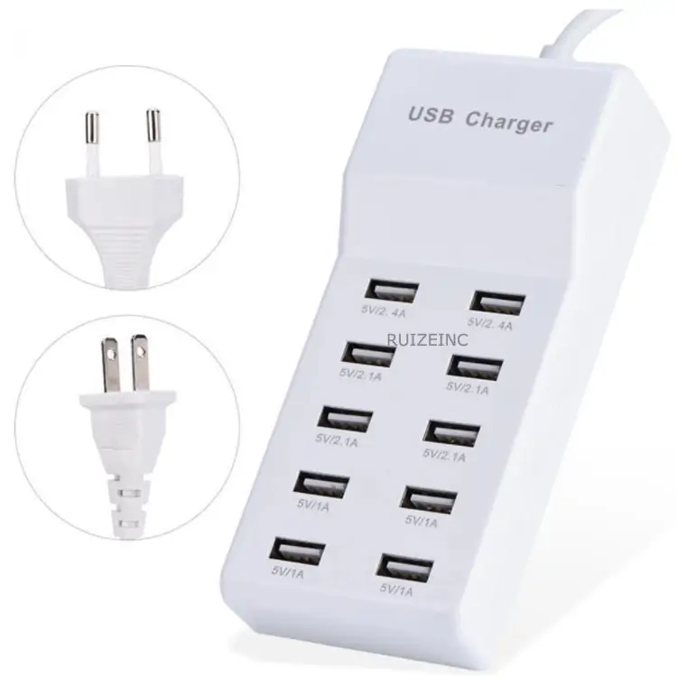 10-port USB charger 5V 2A charging source Mobile phone quick charge multi-functional universal fast adapter